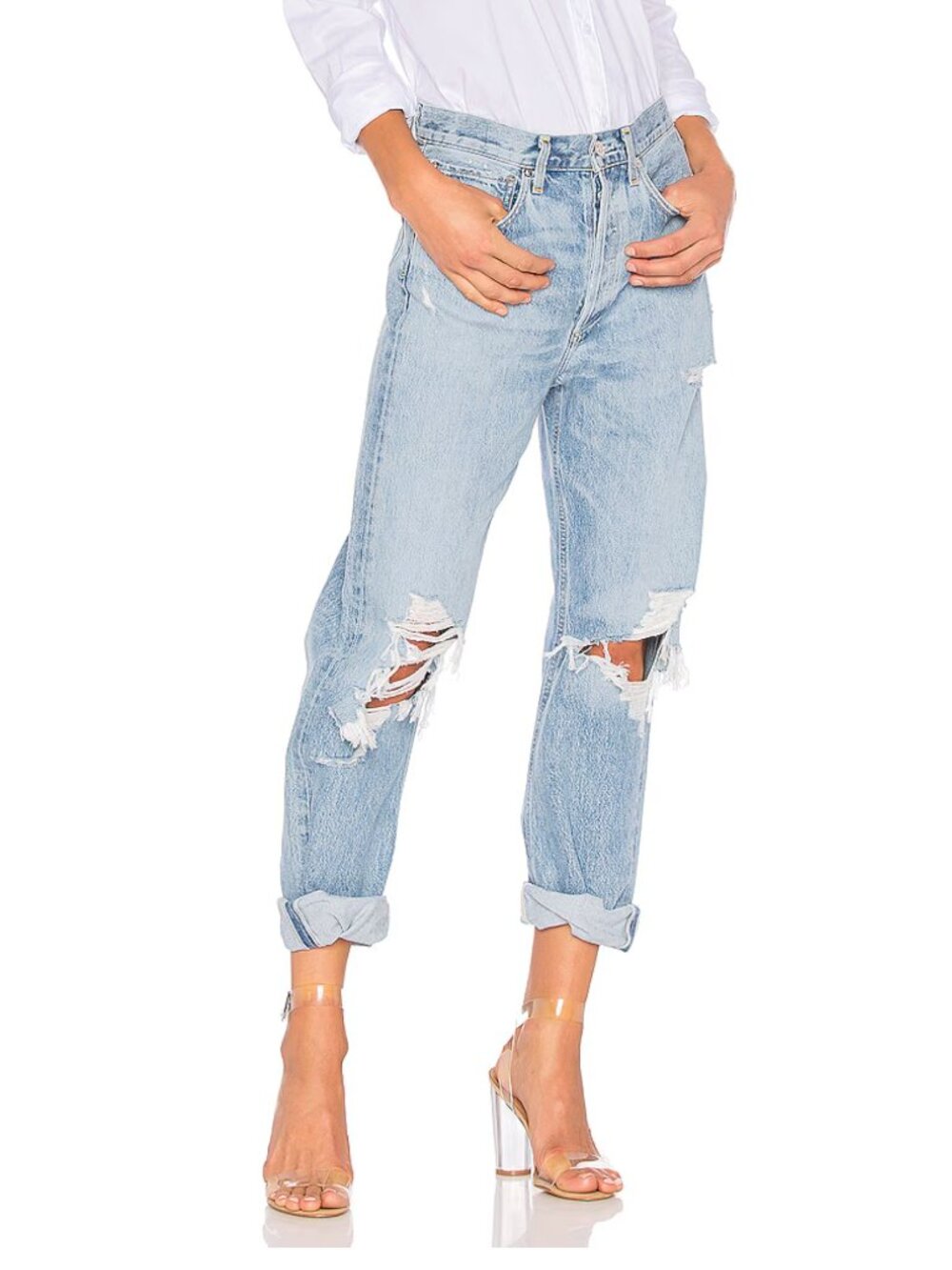 AGOLDE 90's Loose Fit Distressed Jeans Fall Out Size 27